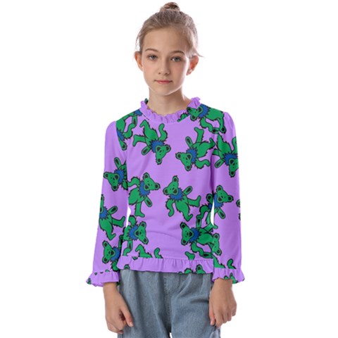 Grateful Dead Bears  Pattern Kids  Frill Detail T-shirt by Perong