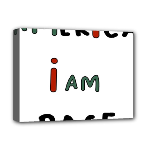 America  I Am Race Deluxe Canvas 16  X 12  (stretched)  by RiverRootz