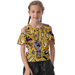 Yellow Template Design Kids  Butterfly Cutout T-shirt by Perong