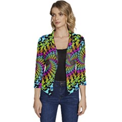 3d Grateful Dead 90 s Neon Dancing Bears Women s Casual 3/4 Sleeve Spring Jacket by Perong