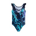 Nature Water Wave Architecture Kids  Frill Swimsuit View2