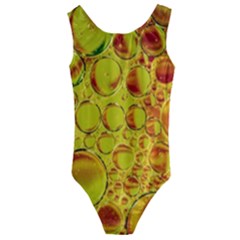 Oil Drop Water Oil Abstract Oily Kids  Cut-out Back One Piece Swimsuit by Salmanaz77