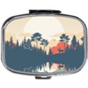 Summer Lake Forest Sunset Deer Water Mini Square Pill Box View1