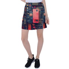 Tech Technology Pattern Tennis Skirt by Salmanaz77