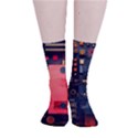 Tech Technology Pattern Smooth Crew Length Tube Socks View1