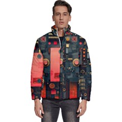 Tech Technology Pattern Men s Puffer Bubble Jacket Coat by Salmanaz77