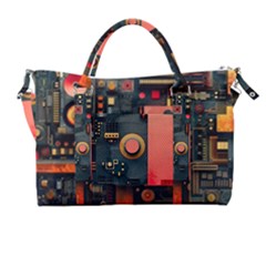 Tech Technology Pattern Carry-on Travel Shoulder Bag by Salmanaz77