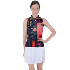 Tech Technology Pattern Women s Sleeveless Polo T-shirt by Salmanaz77