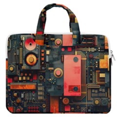 Tech Technology Pattern Macbook Pro 15  Double Pocket Laptop Bag  by Salmanaz77