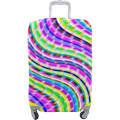 Neon Trippy Swirls Twirls Design Luggage Cover (large) by Salmanaz77