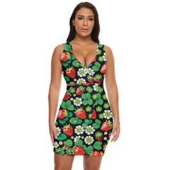 Strawberries Pattern Draped Bodycon Dress by Salmanaz77