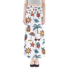 Summer Pineapple Fruit Tropical Full Length Maxi Skirt by Paksenen