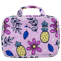 Flowers Petals Pineapples Fruit Travel Toiletry Bag With Hanging Hook by Paksenen