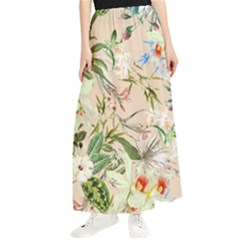 Textile Fabric Tropical Maxi Chiffon Skirt by Paksenen