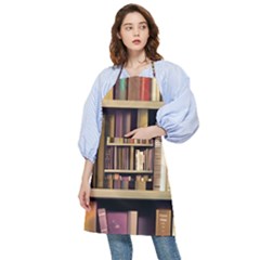 Books Bookshelves Office Fantasy Background Artwork Book Cover Apothecary Book Nook Literature Libra Pocket Apron by Posterlux