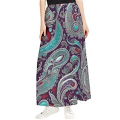 Seamless Pattern Paisley Decorative Maxi Chiffon Skirt by Paksenen