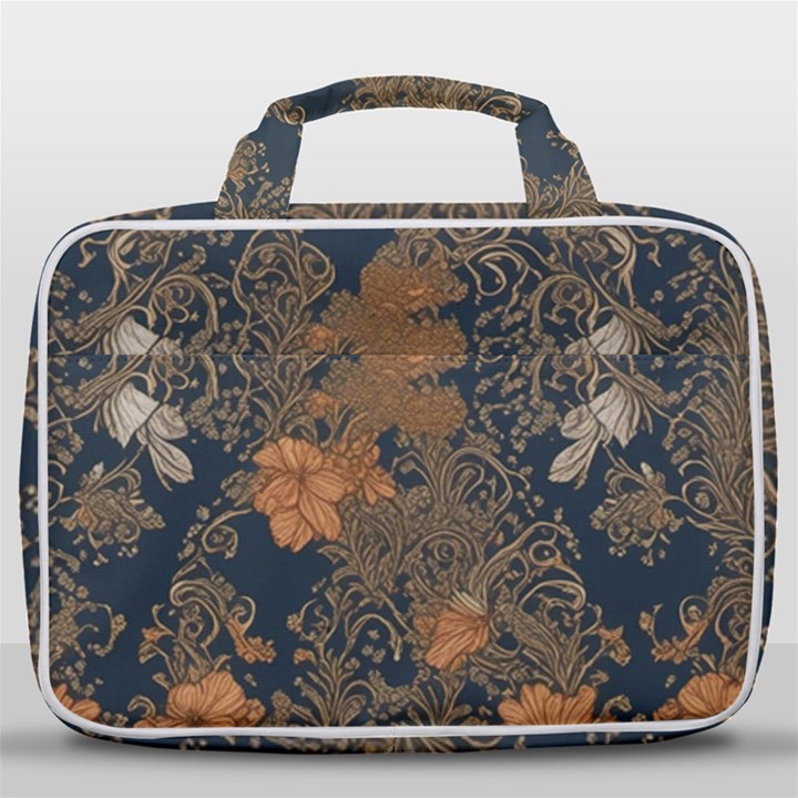 Seamless Pattern Patterns Leaves Vintage Travel Toiletry Bag With Hanging Hook