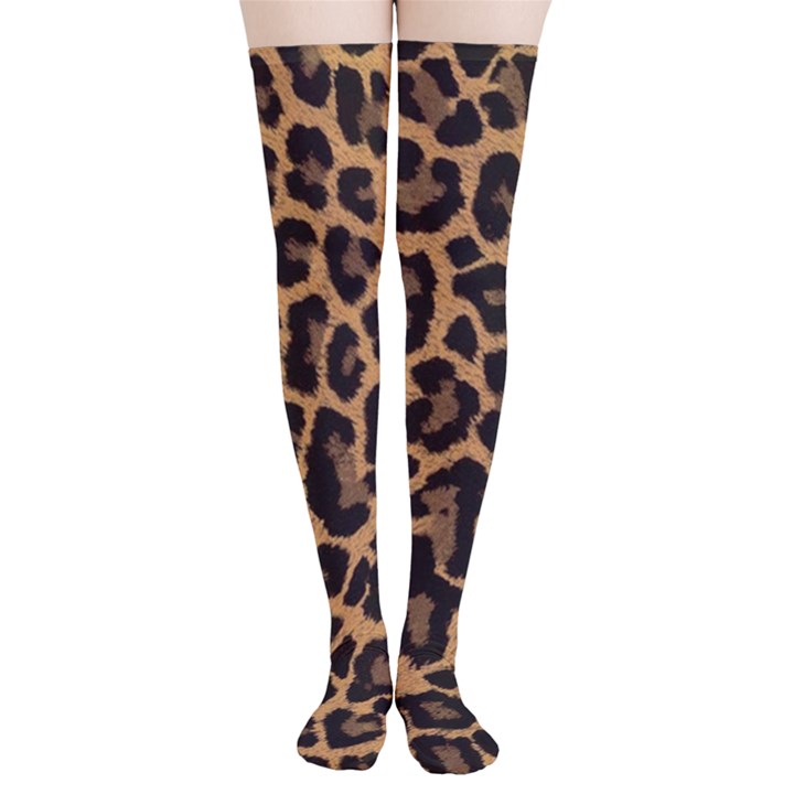 Tiger Skin Art Pattern Thigh High Stockings