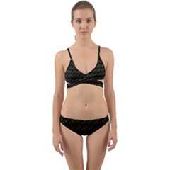 Fern Pattern 2 Black Wrap Around Bikini Set by snowwhitegirl