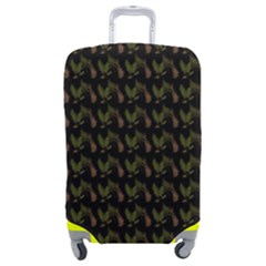 Fern Pattern 2 Black Luggage Cover (medium) by snowwhitegirl