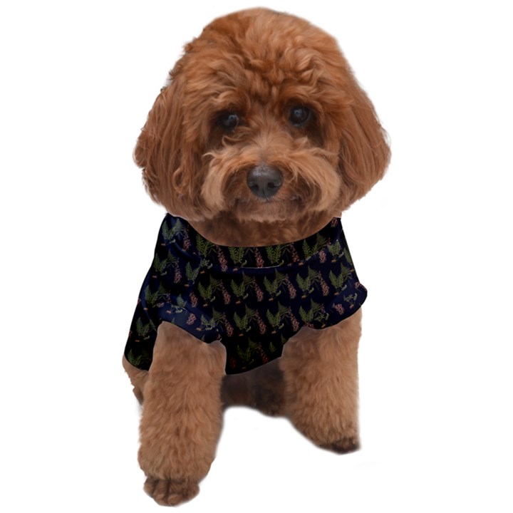 Fern Pattern 2 Black Dog T-Shirt