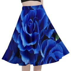 Roses Flowers Plant Romance A-line Full Circle Midi Skirt With Pocket by Proyonanggan