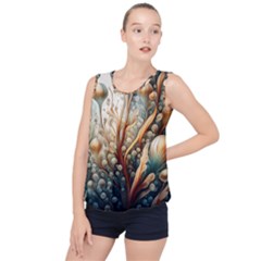 Undersea Dreams Saltwater Ocean Bubble Hem Chiffon Tank Top by Apenda