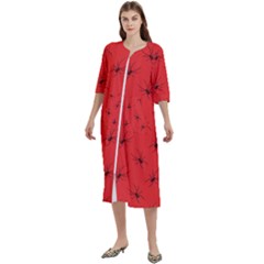 Spiders Pattern Seamless Arachnids Women s Cotton 3/4 Sleeve Nightgown by Maspions