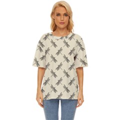 Dragonfy Insect Pattern Oversized Basic T-shirt by Maspions