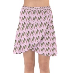 Fern Pattern 2 Pink Wrap Front Skirt by snowwhitegirl