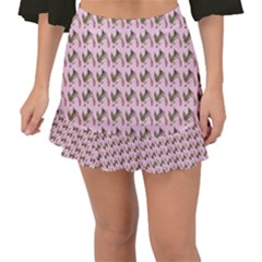 Fern Pattern 2 Pink Fishtail Mini Chiffon Skirt by snowwhitegirl