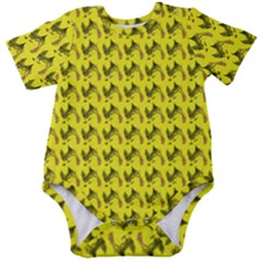 Fern Pattern 2 Yellow Baby Short Sleeve Bodysuit by snowwhitegirl