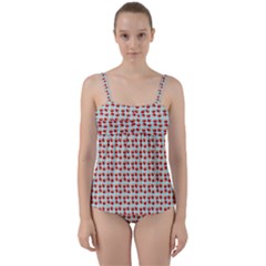 Kawaii Jam Pattern Aqua Twist Front Tankini Set by snowwhitegirl