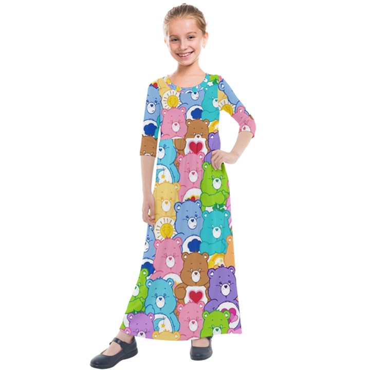 Care Bears, Adorable, Art Kids  Quarter Sleeve Maxi Dress