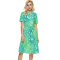 Retro Flower Pattern Design Batik Button Top Knee Length Dress View1