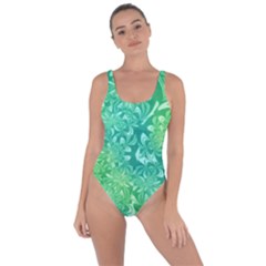 Retro Flower Pattern Design Batik Bring Sexy Back Swimsuit by Posterlux