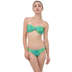 Retro Flower Pattern Design Batik Classic Bandeau Bikini Set by Posterlux