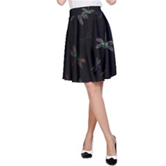 Background Pattern Dragonfly A-line Skirt by Posterlux