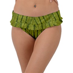 Fern Texture Nature Leaves Frill Bikini Bottoms by Posterlux