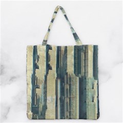 Texture Abstract Buildings Grocery Tote Bag by anzea