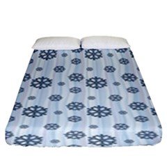 Snowflakes Winter Christmas Fitted Sheet (king Size) by anzea