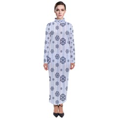 Snowflakes Winter Christmas Turtleneck Maxi Dress by anzea