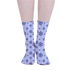 Snowflakes Winter Christmas Smooth Crew Length Tube Socks by anzea