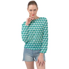 Background Pattern Colored Banded Bottom Chiffon Top by anzea