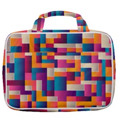 Abstract Geometry Blocks Travel Toiletry Bag With Hanging Hook by anzea