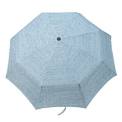 Blue Denim Texture, Macro Folding Umbrellas by kyorashop23