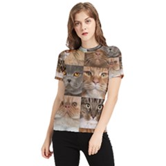 Breeds Of Cats Collage Women s Short Sleeve Rash Guard by kyorashop23