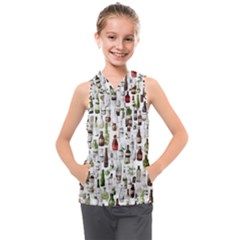 Bottle Chic Print Patterns Kids  Sleeveless Hoodie by BellaVistaTshirt02