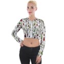 Bottle Chic Print Patterns Long Sleeve Cropped Velvet Jacket View1