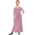 Pink Fabric Texture, Knitted Pink Texture, Kids  Quarter Sleeve Maxi Dress View1